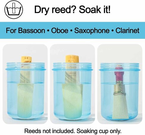 Bassoon Reed & Oboe Reed Soaker Cup with Hook & Loop Bracket - Reed Wetting/Water/Humidifier Cup for Oboe and Bassoon | Essential Oboe and Bassoon Accessories in Kuwait
