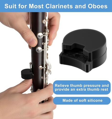 5Pcs Clarinet Thumb Rest Cushion, Soft Silicone Thumb Protector for Clarinet & Oboe, Fits Most Clarinets Accessories, Black in Saudi Arabia