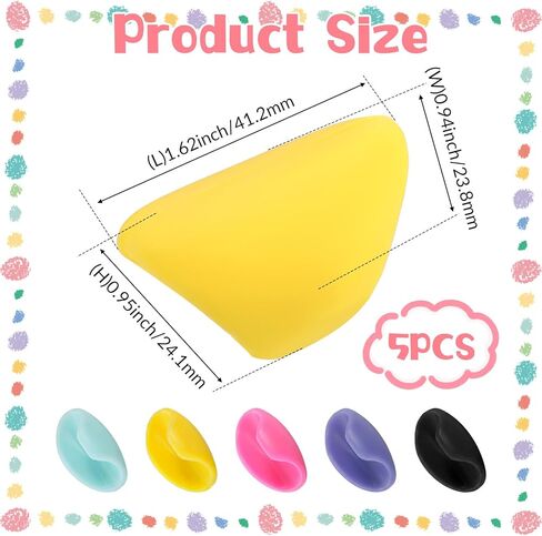 5 Pcs Flute Thumb Rest Cushion, Soft Silicone Finger Cover Protector Clarinet Thumb Rest Cushion Pads Instrument Parts Accessories for Flute, Clarinet Wind Instruments (5 Color) in Saudi Arabia