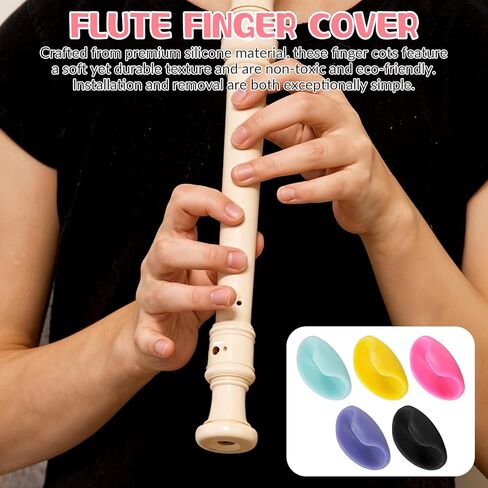 5 Pcs Flute Thumb Rest Cushion, Soft Silicone Finger Cover Protector Clarinet Thumb Rest Cushion Pads Instrument Parts Accessories for Flute, Clarinet Wind Instruments (5 Color) in Saudi Arabia