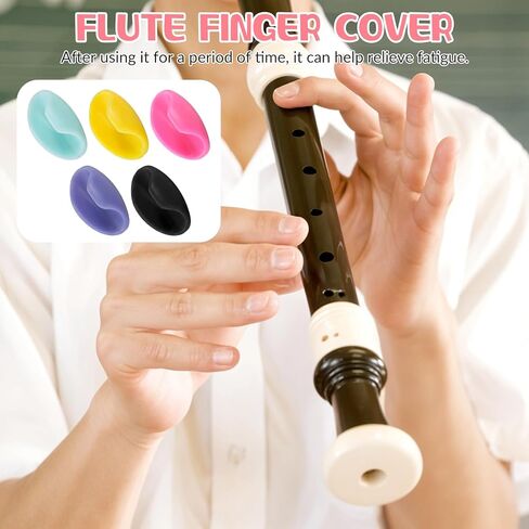 5 Pcs Flute Thumb Rest Cushion, Soft Silicone Finger Cover Protector Clarinet Thumb Rest Cushion Pads Instrument Parts Accessories for Flute, Clarinet Wind Instruments (5 Color) in Saudi Arabia