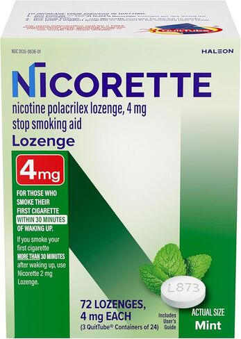 Nicorette 2 mg Nicotine Lozenges to Quit Smoking - Mint Flavored Stop Smoking Aid, 72 Count in Kuwait
