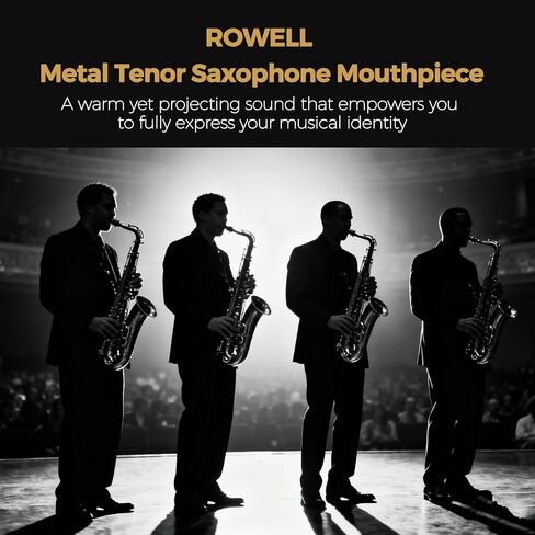 ROWELL Tenor Saxophone Metal Mouthpiece Jazz Sax Mouthpiece- 5-Level Adjustable Ligature & Protective Cap Full Tone for Jazz & Concert Band in Kuwait