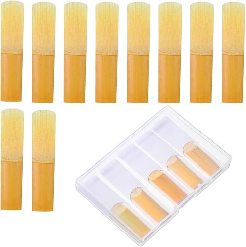 10 Pack Soprano Sax Reeds Soprano Sax Traditional Reeds Tip for Easy of Play Strength 2.5 Sopranoes Saxes Reed with Plastic Box for Daily Use Saxophone Beginner and Player in Saudi Arabia