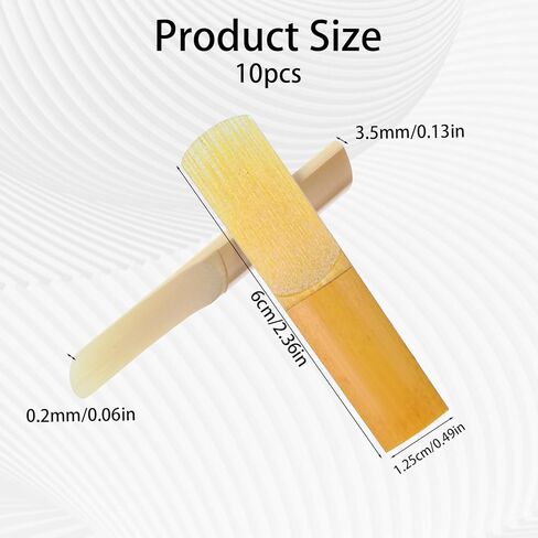 10 Pack Soprano Sax Reeds Soprano Sax Traditional Reeds Tip for Easy of Play Strength 2.5 Sopranoes Saxes Reed with Plastic Box for Daily Use Saxophone Beginner and Player in Saudi Arabia