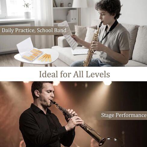 10 Pack Soprano Sax Reeds Soprano Sax Traditional Reeds Tip for Easy of Play Strength 2.5 Sopranoes Saxes Reed with Plastic Box for Daily Use Saxophone Beginner and Player in Saudi Arabia