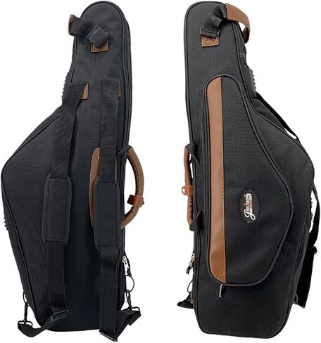 Alto Saxophone Hard Case Black Carbon Fiber, Waterproof Shockproof Key Lock, Double Handles & Padded Shoulder Strap, Music Pocket & Plush Interior Alto Sax Boxes in Kuwait