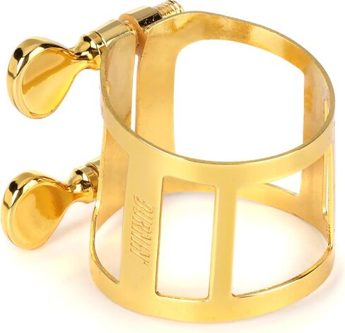 رباط الساكسفون تينور من BetterSax Burnin - نحاس مطلي بالذهب عيار 24 قيراط، صممه بيتر جيسن - يناسب المطاط الصلب القياسي وقطع الفم النحيفة - استجابة سريعة، لون متوازن، يتضمن غطاء وحقيبة in Kuwait