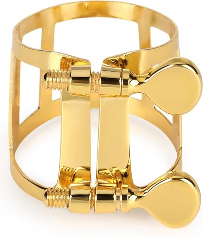 رباط الساكسفون تينور من BetterSax Burnin - نحاس مطلي بالذهب عيار 24 قيراط، صممه بيتر جيسن - يناسب المطاط الصلب القياسي وقطع الفم النحيفة - استجابة سريعة، لون متوازن، يتضمن غطاء وحقيبة in Kuwait