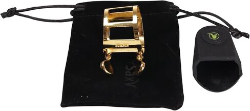 رباط الساكسفون تينور من BetterSax Burnin - نحاس مطلي بالذهب عيار 24 قيراط، صممه بيتر جيسن - يناسب المطاط الصلب القياسي وقطع الفم النحيفة - استجابة سريعة، لون متوازن، يتضمن غطاء وحقيبة in Kuwait