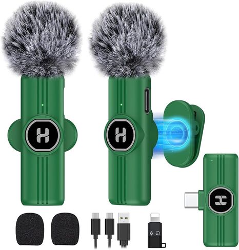 Mini Wireless Lavalier Microphone for iPhone, iPad, Android Phone - Noise Reduction Lapel USB C Bluetooth Mic for Recording, Clip on Omni Lav Mic for Video Recording, Tiktok, YouTube, Vlog in Saudi Arabia