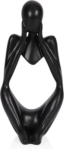 Sandstone Resin Thinker Style Abstract Sculpture Statue Collectible Figurines Home Office Bookshelf Desktop Decor(Small Sandstone,Left) in Kuwait