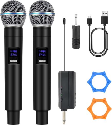 Professional Wireless Microphone for Podcast, Karaoke & Singing – 2.4GHz Portable Dynamic Mic with 150ft Range, 8H Battery,Micrófono Inalámbrico for Streaming & Live Performance in Saudi Arabia