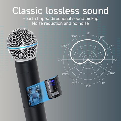 Professional Wireless Microphone for Podcast, Karaoke & Singing – 2.4GHz Portable Dynamic Mic with 150ft Range, 8H Battery,Micrófono Inalámbrico for Streaming & Live Performance in Saudi Arabia