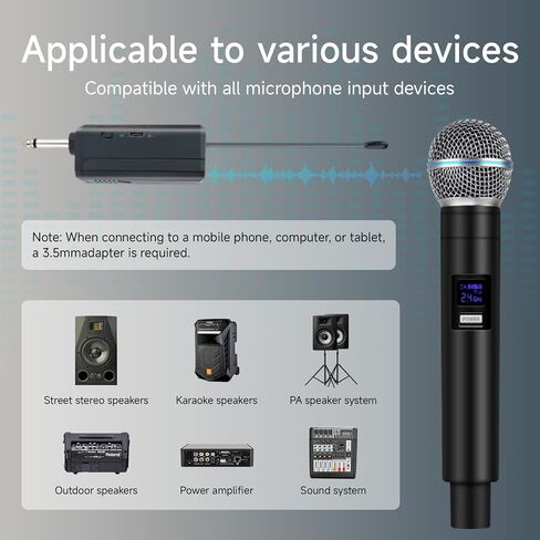Professional Wireless Microphone for Podcast, Karaoke & Singing – 2.4GHz Portable Dynamic Mic with 150ft Range, 8H Battery,Micrófono Inalámbrico for Streaming & Live Performance in Saudi Arabia