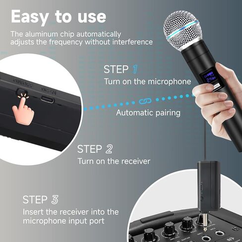 Professional Wireless Microphone for Podcast, Karaoke & Singing – 2.4GHz Portable Dynamic Mic with 150ft Range, 8H Battery,Micrófono Inalámbrico for Streaming & Live Performance in Saudi Arabia
