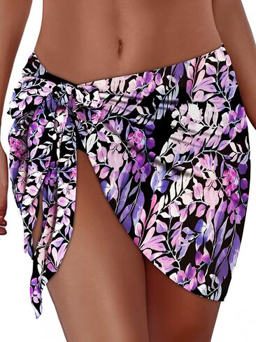 Swimsuit Coverups for Women Sarong Beach Bikini Wrap Sheer Short Skirt Chiffon Scarf for Swimwear in Kuwait