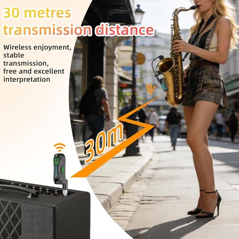 نظام ميكروفون الساكسفون اللاسلكي، ميكروفون بمشبك لفلوت الترومبون الساكسفون، التقاط أحادي الاتجاه برقبة الإوزة، مشبك قابل للتعديل 360 درجة، بطارية طويلة الكمون منخفضة للأداء in Kuwait