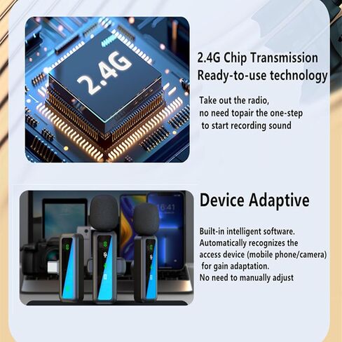 Wireless Lavalier Microphone for iPhone - iPad, Android Phone Computer, Mini Microphone for Live Streaming, Video Recording, Outdoor or Indoor Interviews, YouTube, TikTok, Vlog (black) in Kuwait