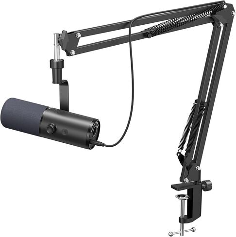 TONOR Dynamic Podcast Microphone for Studio, Cardioid XLR/USB Mic, AI Noise Cancellation, Tap Mute, 3.5mm Headphone Jack for Monitoring, Volume Control, Microfono with Boom Arm, Black, TD510 AIR H+ in Saudi Arabia