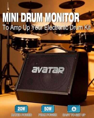 Avatar Electric Drum Amp 20W, Peak Power 50W Ampplifier Monitor Speaker for Electronic Drum Set Home Practice and Lessons, with 3-Band EQ, Bluetooth 5.3 in Kuwait