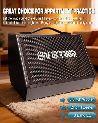 Avatar Electric Drum Amp 20W, Peak Power 50W Ampplifier Monitor Speaker for Electronic Drum Set Home Practice and Lessons, with 3-Band EQ, Bluetooth 5.3 in Kuwait