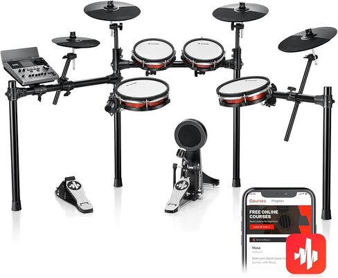 Donner Mini Electric Drum Amp 20W، مكبر صوت طبلة إلكتروني لاسلكي DDA-20 & DED-300X مجموعة طبلة إلكترونية، مجموعة طبلة كهربائية مع وسادة طبلة شبكية هادئة 10 بوصة، صنج تحطم 12 بوصة in Saudi Arabia
