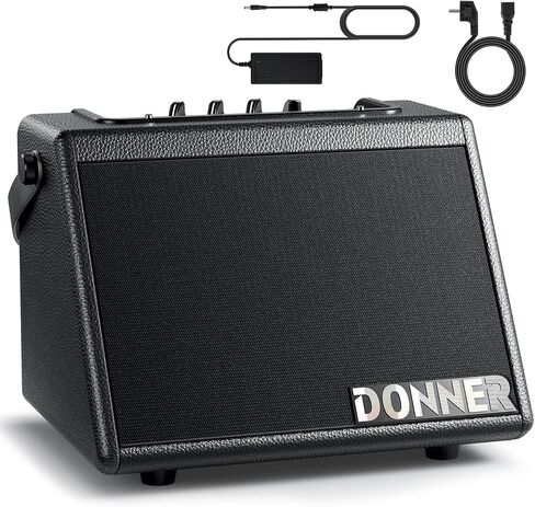 Donner Mini Electric Drum Amp 20W، مكبر صوت طبلة إلكتروني لاسلكي DDA-20 & DED-300X مجموعة طبلة إلكترونية، مجموعة طبلة كهربائية مع وسادة طبلة شبكية هادئة 10 بوصة، صنج تحطم 12 بوصة in Saudi Arabia
