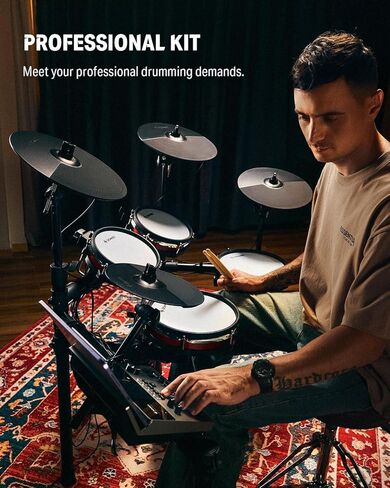 Donner Mini Electric Drum Amp 20W، مكبر صوت طبلة إلكتروني لاسلكي DDA-20 & DED-300X مجموعة طبلة إلكترونية، مجموعة طبلة كهربائية مع وسادة طبلة شبكية هادئة 10 بوصة، صنج تحطم 12 بوصة in Saudi Arabia