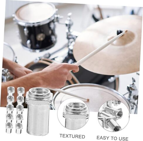 SUPVOX 20Pcs 6Mm Drum Swivel Nut Replacement for Tom Lug Floor Drum Spare Parts Metal Hardware Accessories for Snare and Marching Drums in Saudi Arabia
