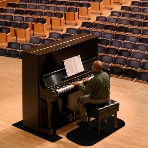 1 Set Piano Carpet for Noise Reduction Set 27 x 63 Inches Black Soundproof Rug Protector Sound Dampening Non Slip Thick Anti Vibration Acoustic Floor Mat Blankets for Drum Apartment Use in Kuwait