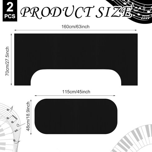 1 Set Piano Carpet for Noise Reduction Set 27 x 63 Inches Black Soundproof Rug Protector Sound Dampening Non Slip Thick Anti Vibration Acoustic Floor Mat Blankets for Drum Apartment Use in Kuwait