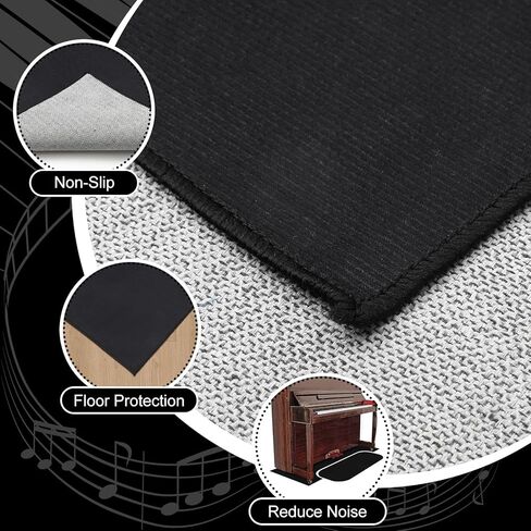 1 Set Piano Carpet for Noise Reduction Set 27 x 63 Inches Black Soundproof Rug Protector Sound Dampening Non Slip Thick Anti Vibration Acoustic Floor Mat Blankets for Drum Apartment Use in Kuwait