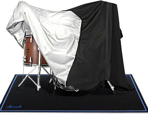 مجموعة طبول Aucuda تغطي مقاومة للماء مع حزام تثبيت متوافق مع سجادة الطبل، غطاء أكسفورد 420D كبير مقاس 8x6.6 قدم لمجموعة الطبول الكهربائية، لوحة مفاتيح البيانو 88 مفتاحًا، جهاز المشي، الدوران، الشقة، المرآب. in Kuwait