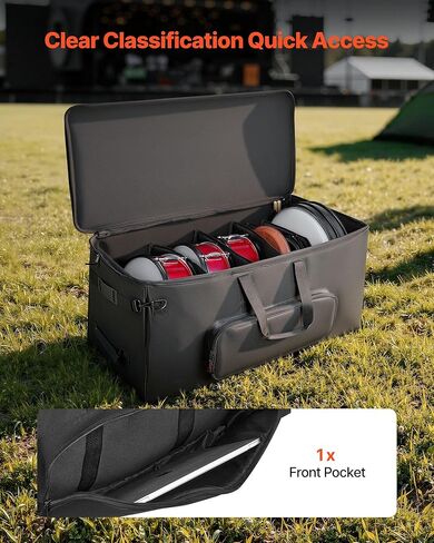 VEVOR Electronic Drum Kit Bag, 600D, Padded Drum Bag with Wheels, Large 36.2 x 16.5 x 16.1 in Interior, Lightweight Travel Case with Detachable Dividers, Multiple Pockets, for Electric Drums, Black in Kuwait