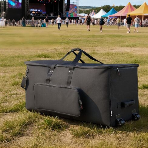 VEVOR Electronic Drum Kit Bag, 600D, Padded Drum Bag with Wheels, Large 36.2 x 16.5 x 16.1 in Interior, Lightweight Travel Case with Detachable Dividers, Multiple Pockets, for Electric Drums, Black in Kuwait