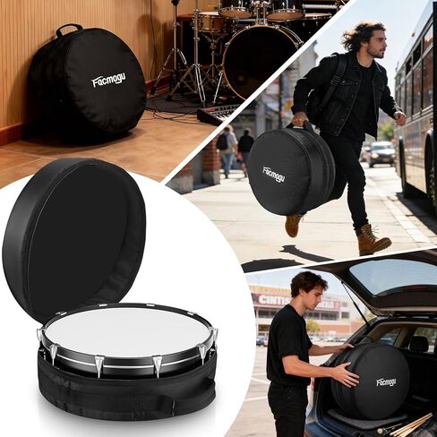 Facmogu 14"x5.5"/14"x6.5" Snare Drum Case, Thick Foam Padded Drums Bag w/Heavy-Duty 610D Oxford, Reinforced Handle, Lightweight Travel Case, Drums Case Drum Head Storage Bag for Snare Cymbal Storage in Saudi Arabia