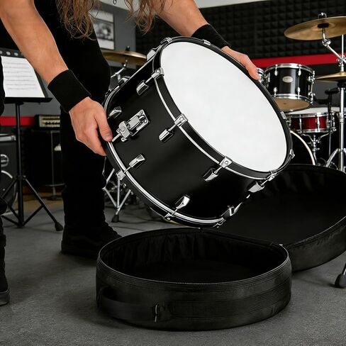 Facmogu 14"x5.5"/14"x6.5" Snare Drum Case, Thick Foam Padded Drums Bag w/Heavy-Duty 610D Oxford, Reinforced Handle, Lightweight Travel Case, Drums Case Drum Head Storage Bag for Snare Cymbal Storage in Saudi Arabia