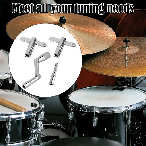 4pcs Drum Keys, Z-Shaped & T-Shaped & Drill Bit Tuning Keys with Storage Box for Acoustic and Electronic Drums Percussion Hardware Tool Essential Accessories and Drummer Gifts in Saudi Arabia