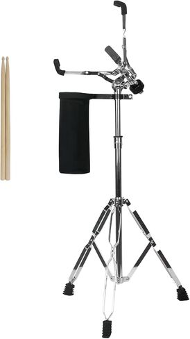 حامل الطبل Snare Drum Stand Snare Drum Stand مع حامل عصا الطبل وزوج من أعواد الطبل 5A مناسب لطبل Snare Drum ووسادة التدريب، ارتفاع قابل للتعديل من 15.8 إلى 22.8 بوصة للمبتدئين في الطبل in Kuwait