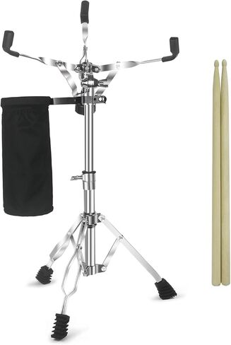 حامل الطبل Snare Drum Stand Snare Drum Stand مع حامل عصا الطبل وزوج من أعواد الطبل 5A مناسب لطبل Snare Drum ووسادة التدريب، ارتفاع قابل للتعديل من 15.8 إلى 22.8 بوصة للمبتدئين في الطبل in Kuwait