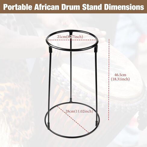 Homar Djembe حامل محمول خفيف الوزن من الفولاذ الكربوني إطار دعم لـ 8.5 "-12" طبل بونغو أفريقي حامل طبل قرع in Kuwait