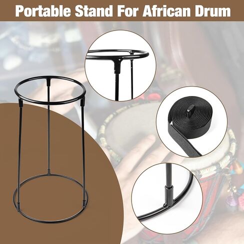 Homar Djembe حامل محمول خفيف الوزن من الفولاذ الكربوني إطار دعم لـ 8.5 "-12" طبل بونغو أفريقي حامل طبل قرع in Kuwait