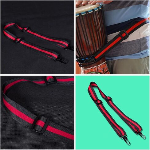 Toyvian Adjustable African Drum Strap with Metal Hook Cotton Striped Snare Drum Replacement Shoulder Sling Belt for Percussion Players in Saudi Arabia