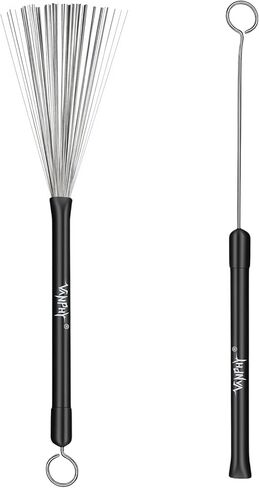 زوج واحد من فرش الطبلة سلكية قابلة للسحب مع مقابض مطاطية، فرش طبلة موسيقى الجاز الاحترافية لممارسة طبلة الفخ والأداء in Kuwait