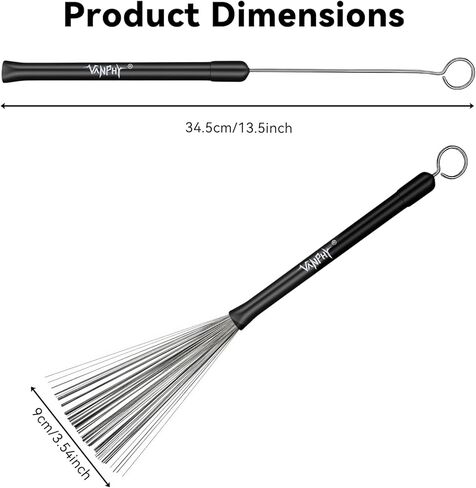 زوج واحد من فرش الطبلة سلكية قابلة للسحب مع مقابض مطاطية، فرش طبلة موسيقى الجاز الاحترافية لممارسة طبلة الفخ والأداء in Kuwait