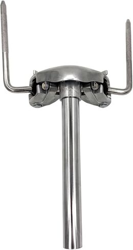 Jiayouy Double Tom Holder with Adjustable L Rod Ball, Metal Double Tom Arm Clamp Mount Bracket for Drum Set Hardware Parts in Saudi Arabia