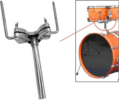 Jiayouy Double Tom Holder with Adjustable L Rod Ball, Metal Double Tom Arm Clamp Mount Bracket for Drum Set Hardware Parts in Saudi Arabia