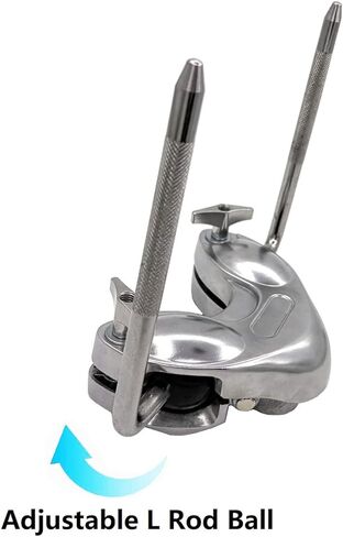 Jiayouy Double Tom Holder with Adjustable L Rod Ball, Metal Double Tom Arm Clamp Mount Bracket for Drum Set Hardware Parts in Saudi Arabia
