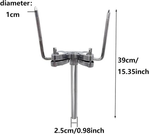 Jiayouy Double Tom Holder with Adjustable L Rod Ball, Metal Double Tom Arm Clamp Mount Bracket for Drum Set Hardware Parts in Saudi Arabia